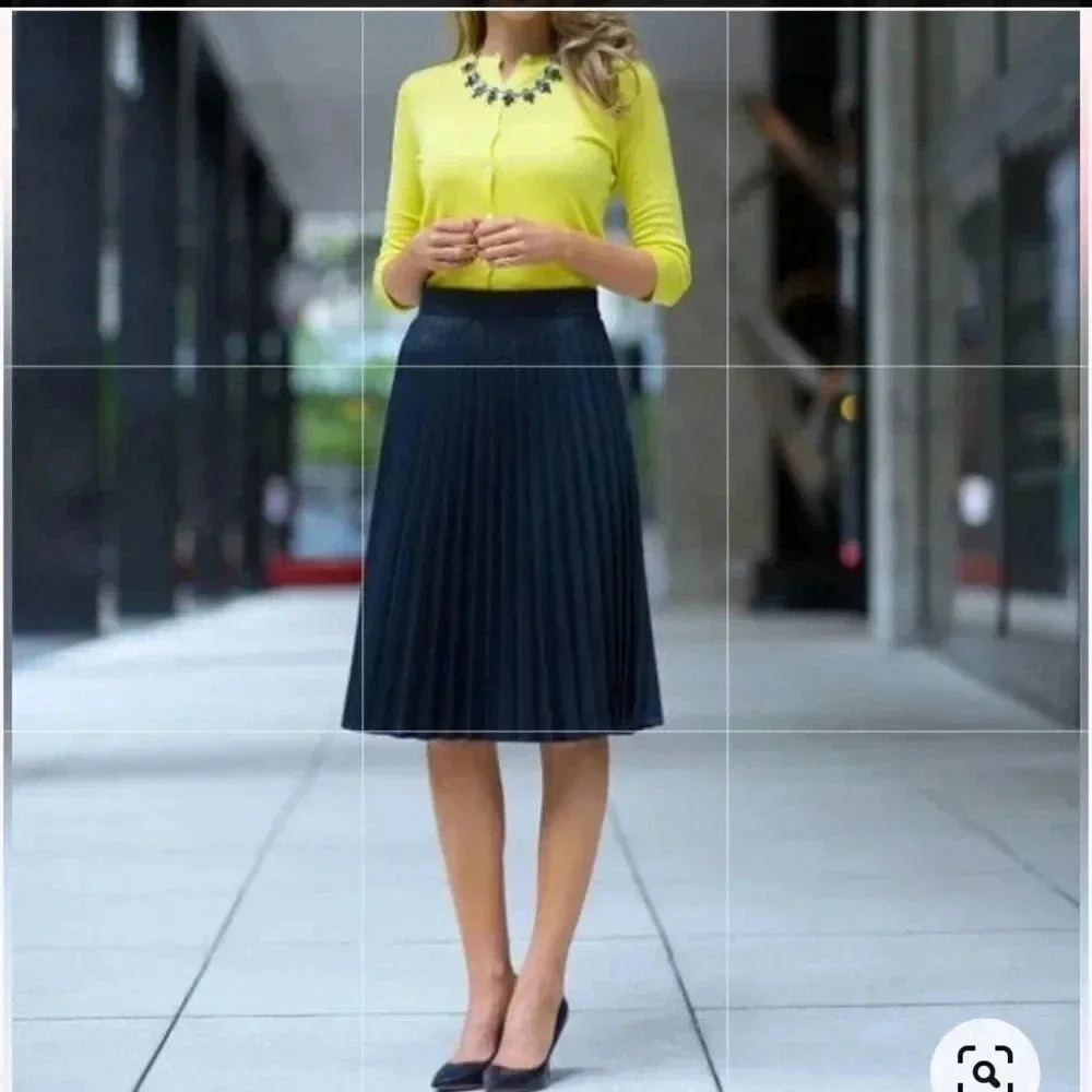 Jesse & J Skirt Pleated Accordion Midi‎ Length Periwinkle Blue - Picture 11 of 11